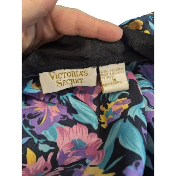 Victoria's Secret Vintage Gold Label Floral Polyester Vintage Robe Medium - Picture 7 of 7